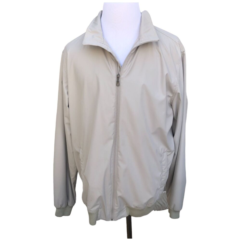 Eddie Bauer‎ Men’s Beige Lightweight Windbreaker Rain Jacket Size XL Tall